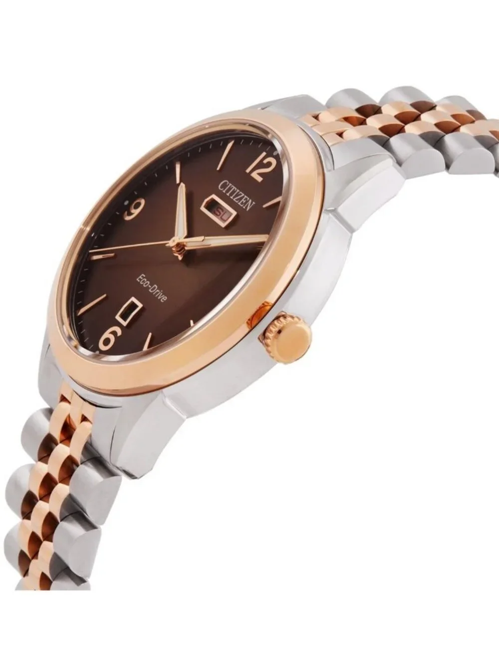 NWT Citizen Rolan Eco-Drive Brown Dial Two-Tone Men's Watch
